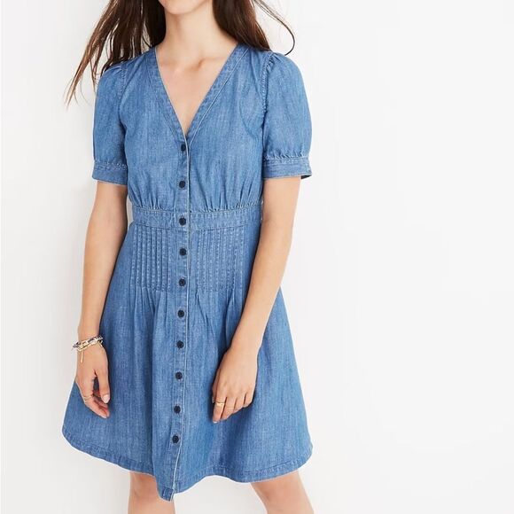 Philosophy Lightweight Denim Midi Knee Length Button Down Dress - Picture 10 of 10